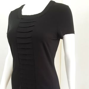 ALFANI Black Pleated Front Tee-Shirt Sz. S